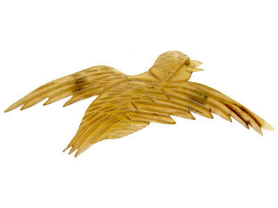 Carved Horn Swallow Brooch