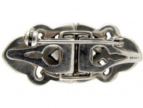 Art Deco Double Clip Silver & Paste Brooch
