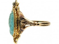 Carved Turquoise Head Ring