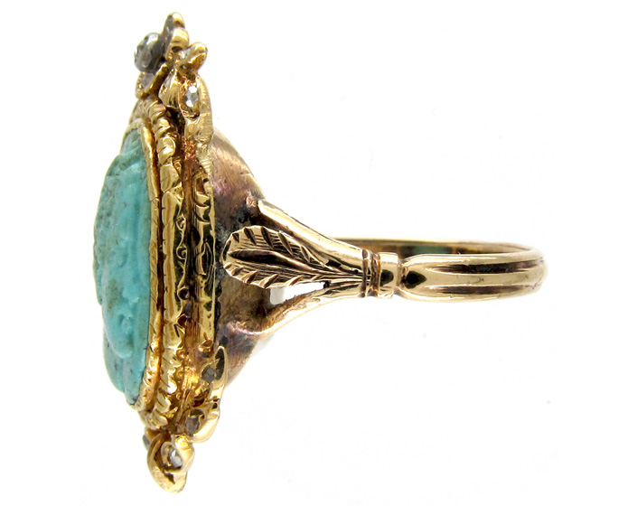 Carved Turquoise Head Ring