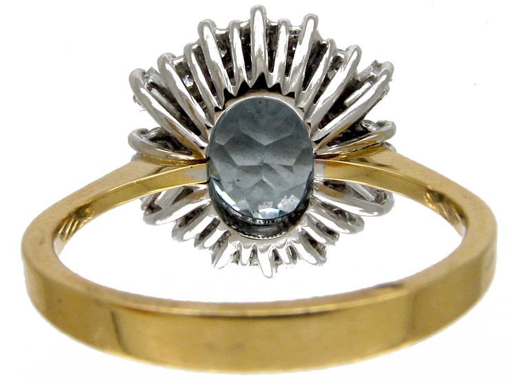 Aquamarine & Diamond 1960s Ring