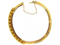 Victorian Natural Pearls 18ct Gold Bangle