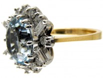 Aquamarine & Diamond 1960s Ring