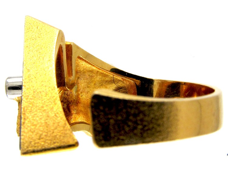 Lapponia 18ct Gold Lapis & Diamond Ring