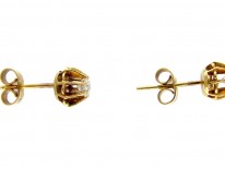 Diamond Solitaire 18ct Gold Edwardian Earrings