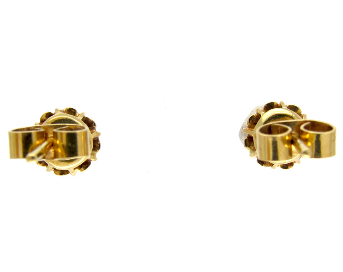 Diamond Solitaire 18ct Gold Edwardian Earrings