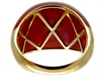 Citrine & Cornelian 1970s Gold Ring