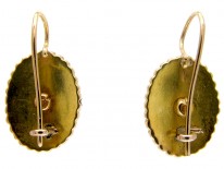Vitorian 15ct Gold Oval Diamond Set Earrings