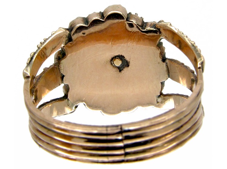 Georgian Natural Pearl & Garnet Cluster Ring