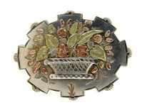 Silver & Gold Overlay Victorian Basket Brooch