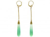 Jade & Gold Art Deco Earrings