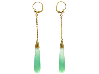 Jade & Gold Art Deco Earrings