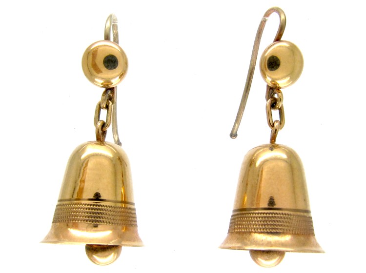 Gold Drop Bell Earrings