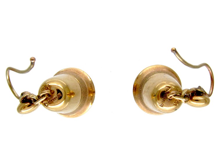 Gold Drop Bell Earrings