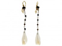 Art Deco Onyx & Mississipi Pearls Earrings