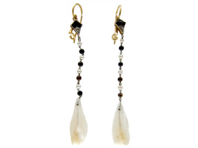 Art Deco Onyx & Mississipi Pearls Earrings