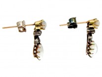 Opal & Diamond Organic Style Earrings