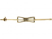Art Deco Moonstone, Onyx & Diamonds Bow Brooch