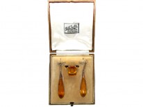 Citrine Drop Earrings & Ring in Original Box