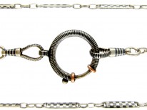 Long Niello Silver Guard Chain