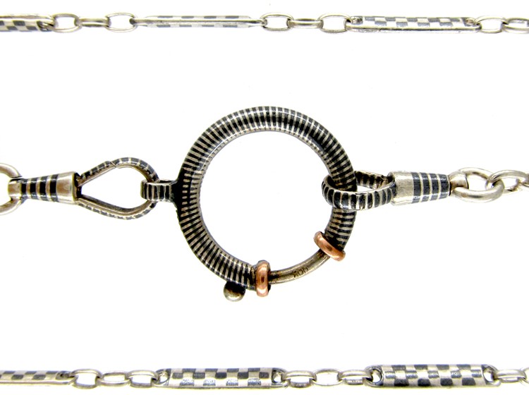 Long Niello Silver Guard Chain