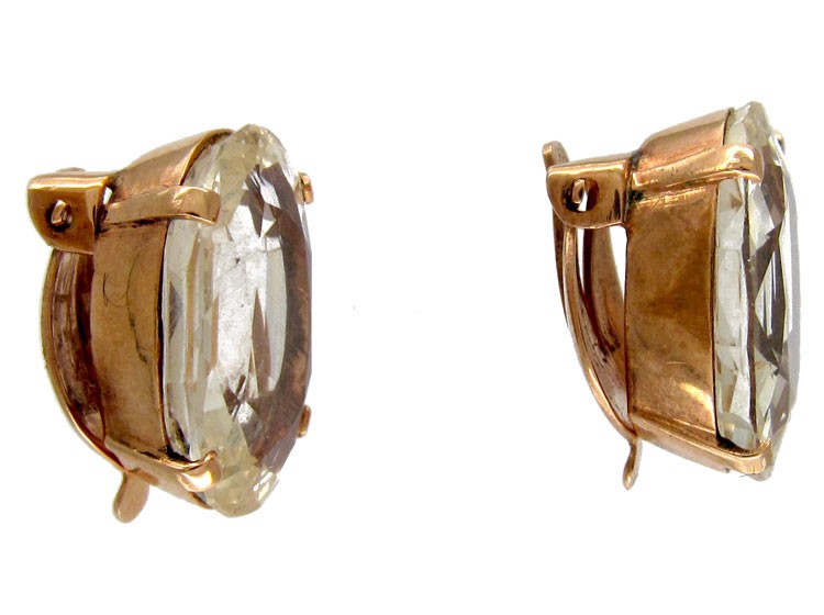 Citrine Gold Clip Earrings