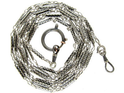 Long Niello Silver Guard Chain