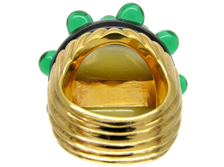 Large Venetian Glass 1980s Ring