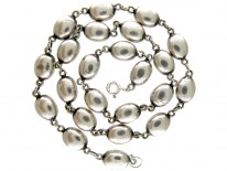 Garnet Paste Silver Early Victorian Necklace