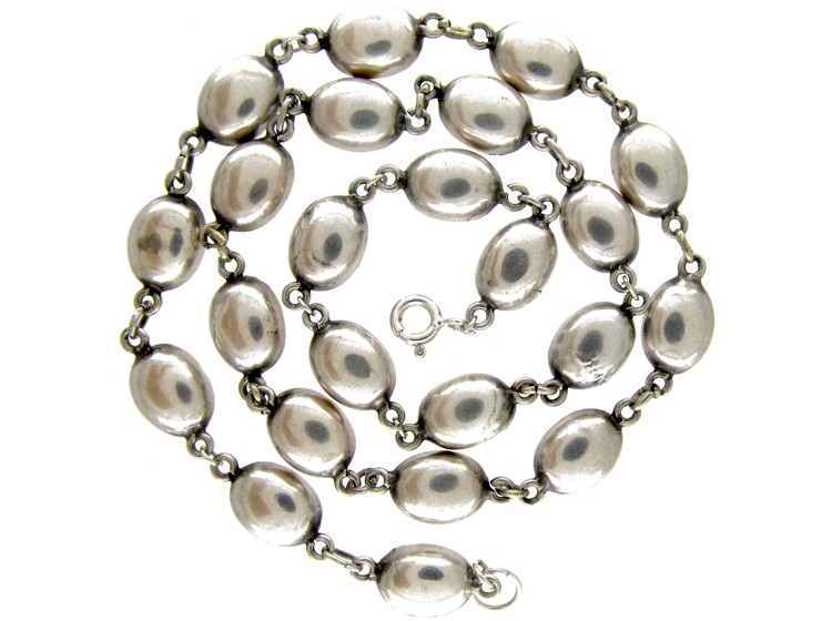 Garnet Paste Silver Early Victorian Necklace