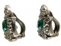 Green & White Paste Edwardian Earrings
