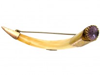Bone & Gold Brooch