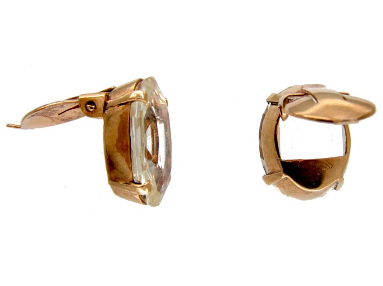 Citrine Gold Clip Earrings