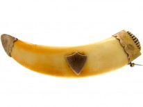 Bone & Gold Brooch