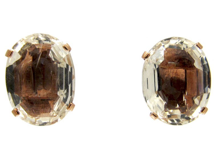 Citrine Gold Clip Earrings