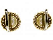 Pearl & Rose Diamond Cluster Earrings