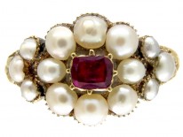 Georgian Ruby & Natural Split Pearl Ring