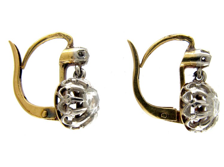 Rose Diamond 18ct Gold Victorian Earrings