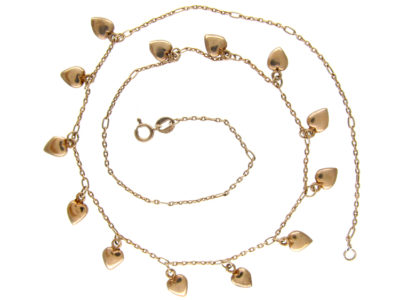 Silver Gilt Hearts Necklace