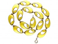 Yellow Enamel Norwegian Silver Necklace