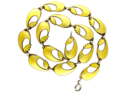 Yellow Enamel Norwegian Silver Necklace
