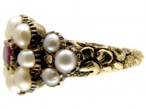 Georgian Ruby & Natural Split Pearl Ring