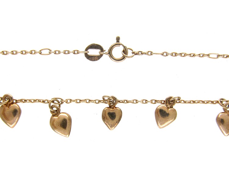Silver Gilt Hearts Necklace