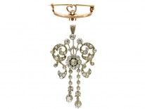 Edwardian 18ct White Gold Pendant Brooch set with Diamonds