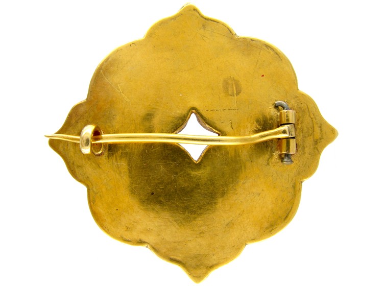 Indian Gold & Green Glass Patakbar Brooch