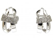 Asprey 18ct White Gold & Diamond Double Hoop Earrings