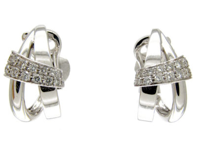 Asprey 18ct White Gold & Diamond Double Hoop Earrings