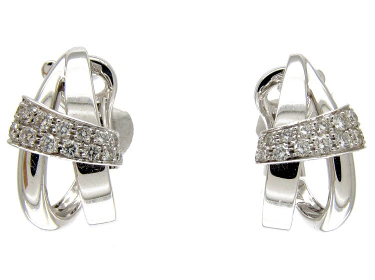 Asprey 18ct White Gold & Diamond Double Hoop Earrings