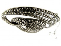 Marcasite Swirly Silver Art Deco Brooch