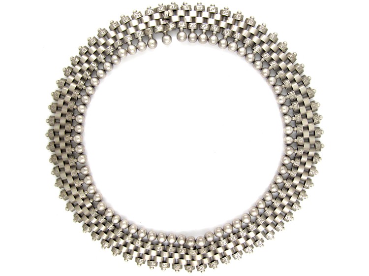 Victorian Wide Silver Collar